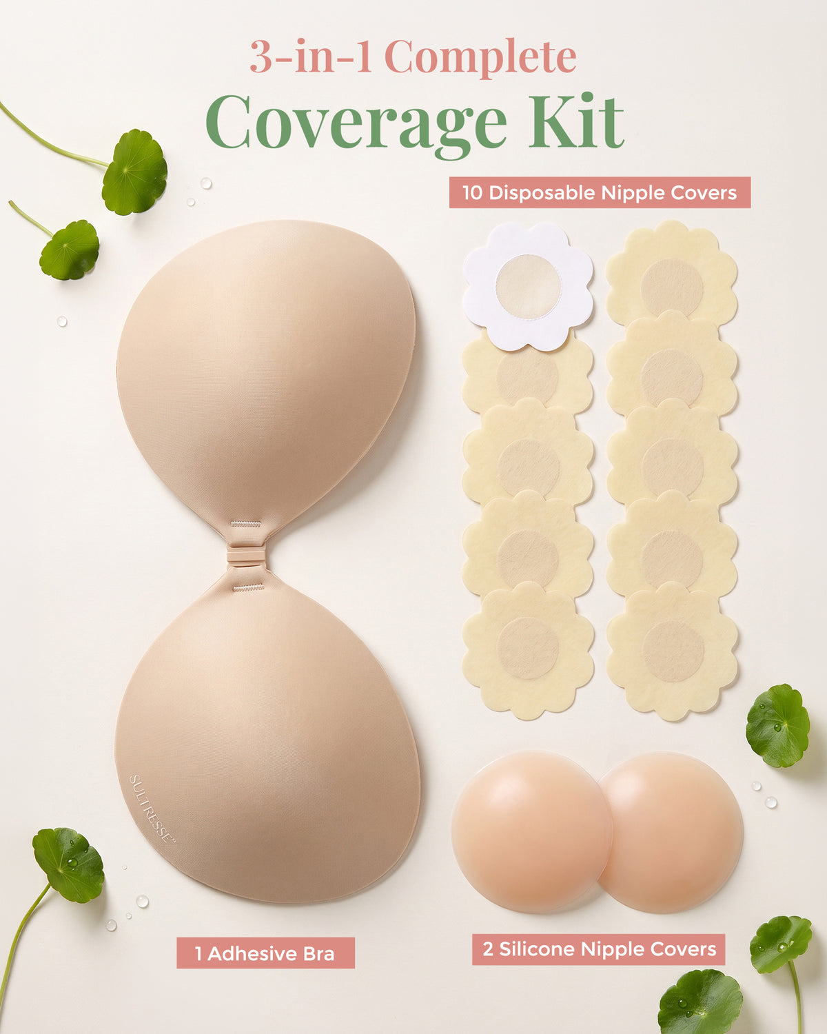 Centella Adhesive Push-Up Bra, Strapless and Backless
