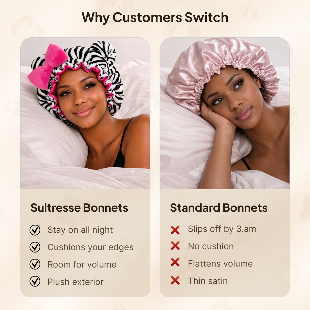 Pink Zebra Satin-Lined Plush Bonnet